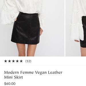 Vegan leather mini skirt